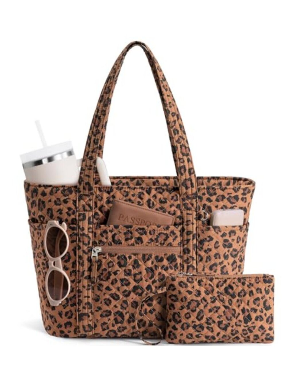 Quilted Cotton Tote Bag Puffer Work Teacher Nurse Shoulder Bag 18L